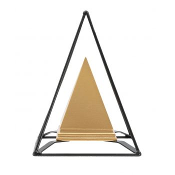 Decoratiune Piramid, Mauro Ferretti, 15x15x21 cm, polirasina, auriu