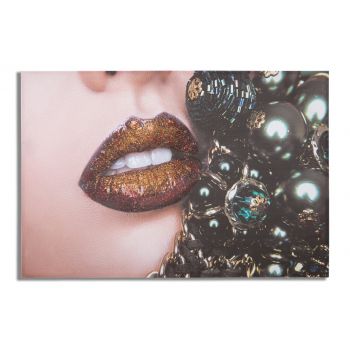 Tablou decorativ Beautiful Lips, Mauro Ferretti, 80x120 cm, lemn pin/canvas imprimat la reducere