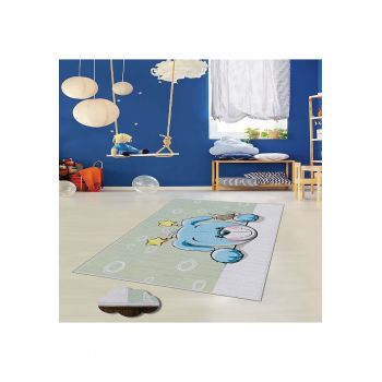 Covor Blue Bear 120x180 cm - poliester - print digital - spate antiderapant - multicolor