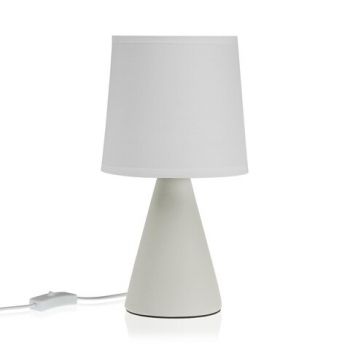 Lampa de masa Anika, Versa, Ø13x25 cm, ceramica/textil, alb