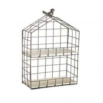 Raft de perete Bird Cage, Versa, 23.5x11.5x35 cm, metal ieftina