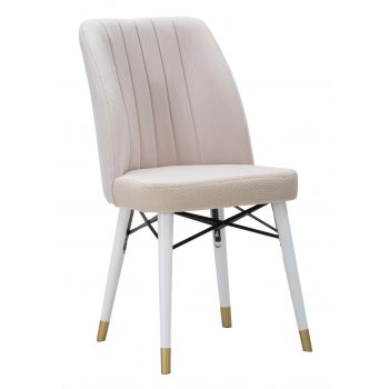 Set 2 scaune Bella, Mauro Ferretti, 50x49x92.5 cm, fier, crem la reducere