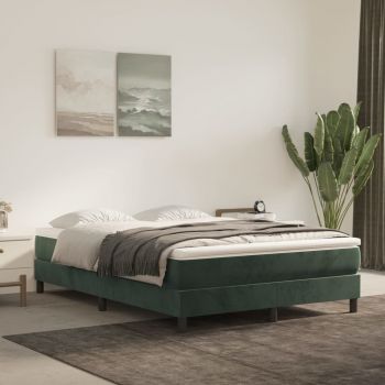 vidaXL Saltea de pat cu arcuri, verde închis, 140x200x20 cm, catifea