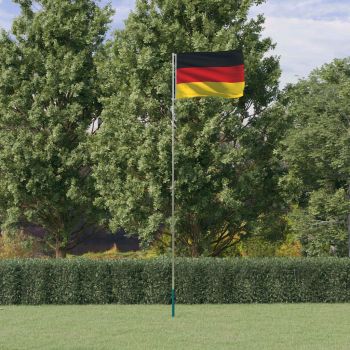 vidaXL Steag Germania și stâlp din aluminiu, 5,55 m
