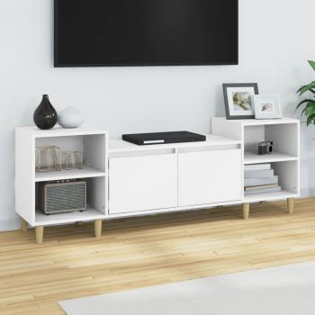 vidaXL Comodă TV, alb, 160x35x55 cm, lemn prelucrat