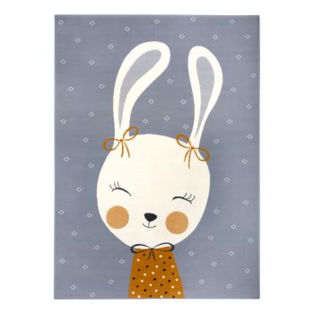 Covor gri pentru copii 170x120 cm Bunny Polly - Hanse Home
