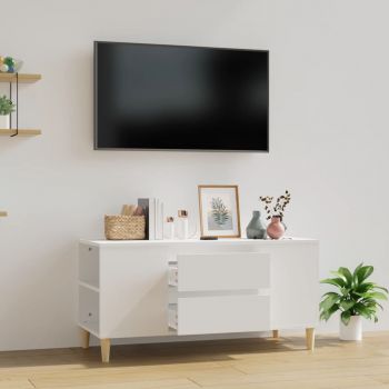 vidaXL Comodă TV, alb, 102x44,5x50 cm, lemn prelucrat