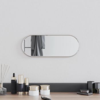 vidaXL Oglindă de perete, argintiu, 40x15 cm, ovală