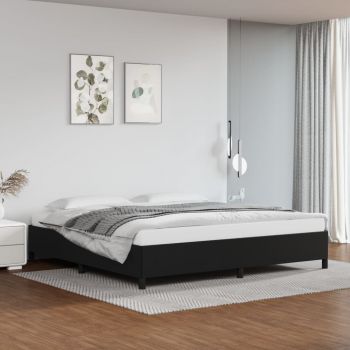vidaXL Cadru de pat, negru, 200x200 cm, piele ecologică
