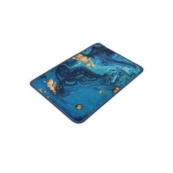 Covoraș de baie albastru/auriu 60x40 cm Marbling - Foutastic