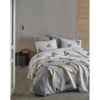 Cuvertură albă din bumbac pentru pat dublu 200x235 cm Erois - Mijolnir