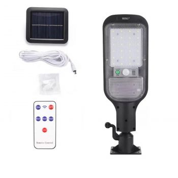 Lampa solara stradala MRG A-JX-516, Panou solar, Cu telecomanda, Negru