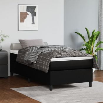 vidaXL Cadru de pat box spring, negru, 80x200 cm, piele ecologică