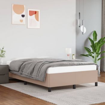 vidaXL Cadru de pat, cappuccino, 120x200 cm, piele ecologică