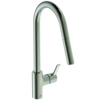 Baterie bucatarie Ideal Standard Gusto 233mm dus extractibil pipa R rotativa silver storm
