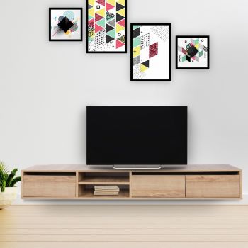 Comoda TV, Mod Design, Rust, 180 x 30 x 25 cm, pal melaminat, stejar ieftina
