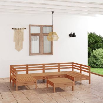 vidaXL Set mobilier de grădină, 7 piese, maro miere, lemn masiv de pin