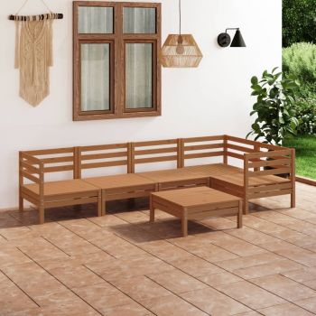 vidaXL Set mobilier de grădină, 6 piese, maro miere, lemn masiv de pin