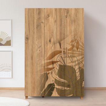 Dulap pentru haine, Vella, Leva Forest, 120 x 189 x 48 cm, pal melaminat, multicolor