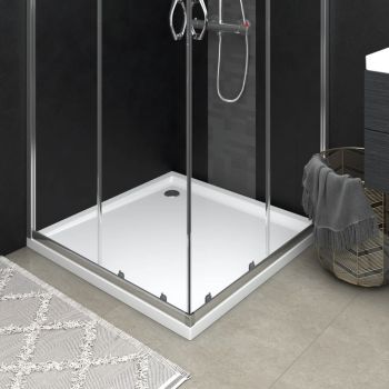 vidaXL Cădiță de duș pătrată din ABS, alb, 80x80 cm