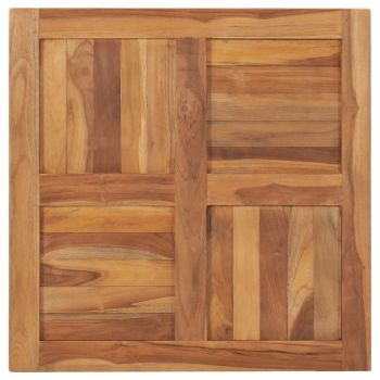 vidaXL Blat de masă, 70 x 70 x 2,5 cm, lemn masiv de tec