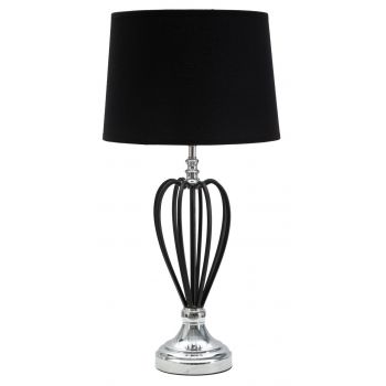 Lampa de masa Darkly Silver, Mauro Ferretti, 1 x E27, 40W, fier/poliester, negru/argintiu ieftina