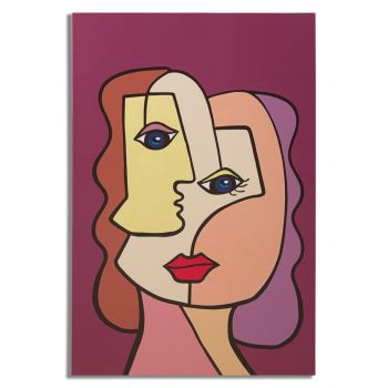Tablou, Mauro Ferretti, Face - B, 60 x 3 x 90 cm, lemn de pin/panza, multicolor la reducere