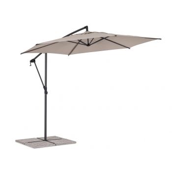Umbrela pentru gradina / terasa Tropea, Bizzotto, Ø 300 cm, stalp Ø 46-48 mm, otel/poliester, grej