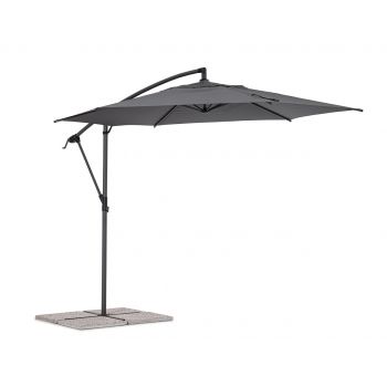 Umbrela pentru gradina / terasa Tropea, Bizzotto, Ø 300 cm, stalp Ø 46-48 mm, otel/poliester, gri inchis
