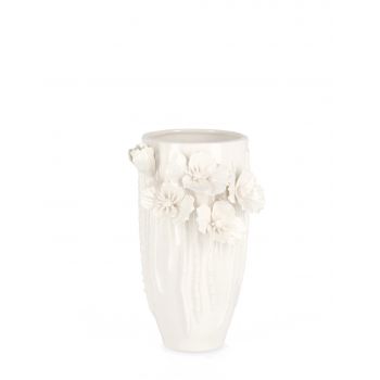 Vaza Poppy, Bizzotto, 14.5 x 13 x 22 cm, portelan, alb