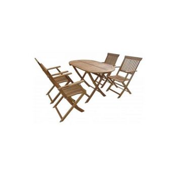 Set mobilier Portofino, lemn acacia, 5 piese, maro ieftin