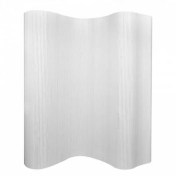 Paravan de camera din bambus, alb, 250 x 165 cm, la reducere
