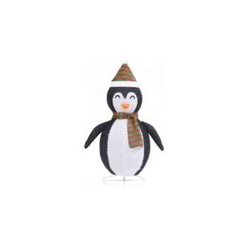 Figurina pinguin decorativa Craciun, LED, 120 cm, tesatura lux
