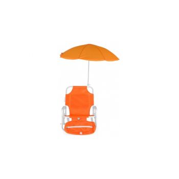 Scaun cu parasolar si geanta frigorifica KIDS BEACH,portocaliu la reducere