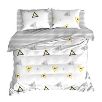Lenjerie de pat dublu albă din bumbac extinsă cu cearșaf și cuvertură 240x260 cm Erois – Mijolnir