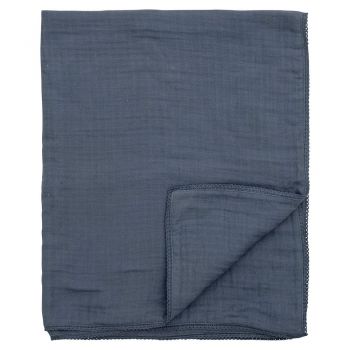 Pătură pentru copii albastră din bumbac 100x80 cm Muslin - Bloomingville Mini