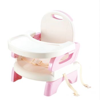 Scaun inaltator de masa, pentru bebe, copii, booster, pliabil si reglabil, roz, buz