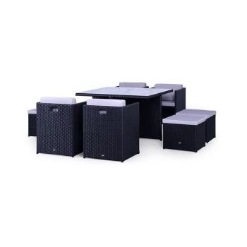 Set mobilier gradina Cubioso Negru