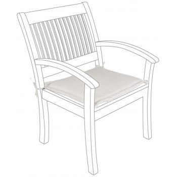 Perna pentru scaun de gradina cu brate Poly180, Bizzotto, 49 x 52 cm, poliester impermeabil, natural ieftin