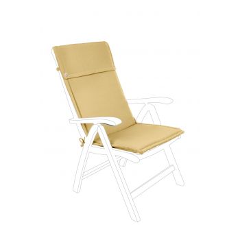 Perna pentru scaun de gradina cu spatar inalt Poly180, Bizzotto, 50 x 120 cm, poliester impermeabil, galben mustar