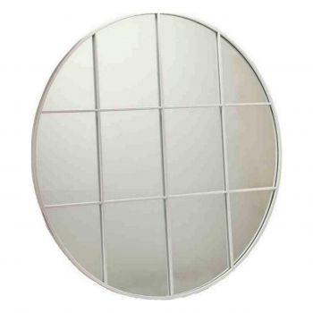 Oglinda decorativa Circular, Gift Decor, Ø100 cm, metal, alb ieftina