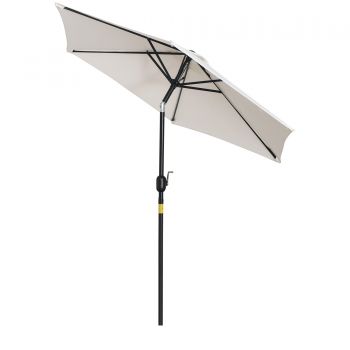 Umbrela de Gradina Reglabila Outsunny, otel, Alb Crem Φ227cm | Aosom RO