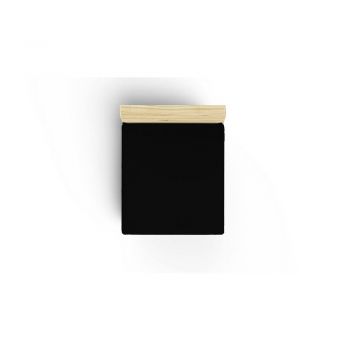 Cearceaf negru din bumbac cu elastic 140x190 cm - Mijolnir ieftin