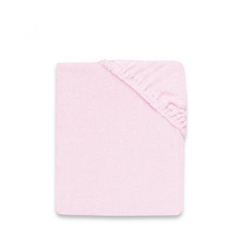 Cearceaf cu elastic Qmini pentru patut 90x40 cm din bumbac terry Pink la reducere