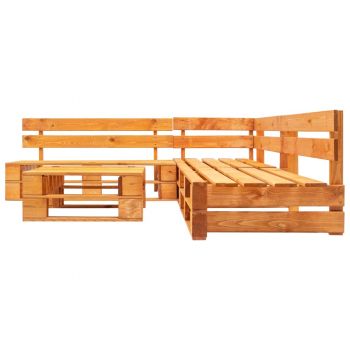 vidaXL Set mobilier grădină din paleți, 4 piese, maro miere, lemn