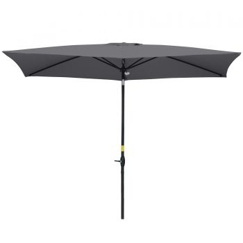 Umbrela de Gradina Dreptunghiulara Outsunny UV 50+, 200x300cm, Gri Inchis | Aosom RO