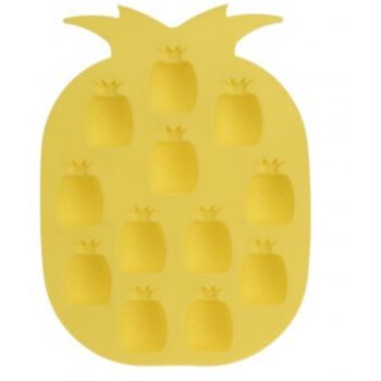Forma pentru gheata Pineapple, 19x14x1.5 cm, silicon, galben