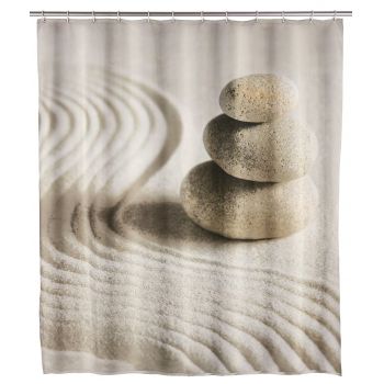 Perdea de dus, Wenko, Sand and Stone, 180 x 200 cm, poliester, bej