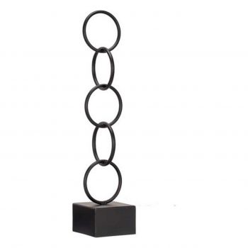 Decoratiune Rings, Gift Decor, 12.5 x 12.5 x 60.5 cm, metal, negru