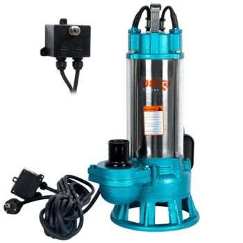 Pompa Apa Murdara Profesionala, IBO V-2200 INOX, 2200W, 400 l/min, H-15m, cu Cutit, Plutitor si Protectie Termica